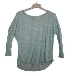 Olive & Oak Pullover Tunic Slub Thin Knit Sweater Blue SIze Large